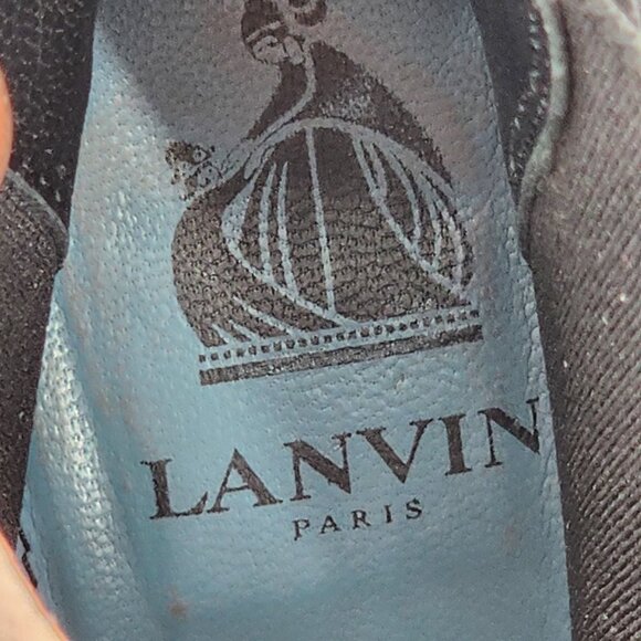 LANVIN Suede Wedge Ankle Booties Black - Picture 11 of 12